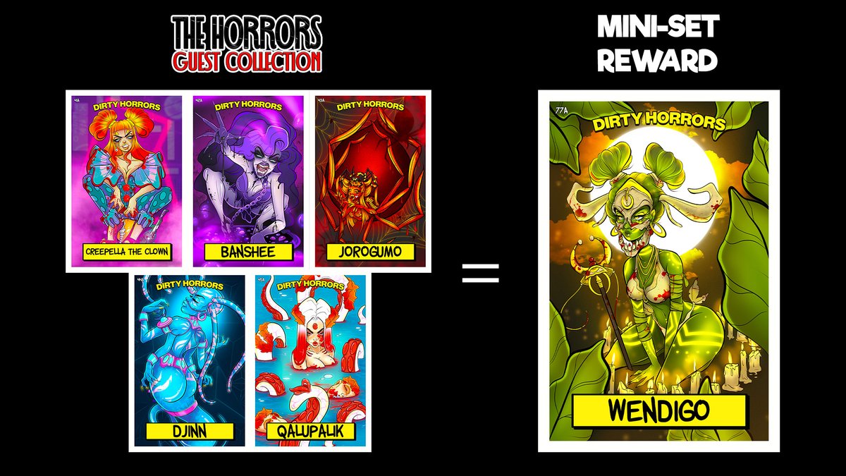 UltraRareUK's tweet photo. #GuestCollection featured mini-set Dirty Horrors reward card drawn by @_DirtyFlapjack🔥
Collect the A or B mini-set of any rarity to get the variant reward.
We are doing an #NFTGiveaway of a full mini-set to 1 lucky winner🤯
✅RT & Drop your $WAX wallet👇
⏰Ends in 24hours https://t.co/Wu4ap3rGaU
