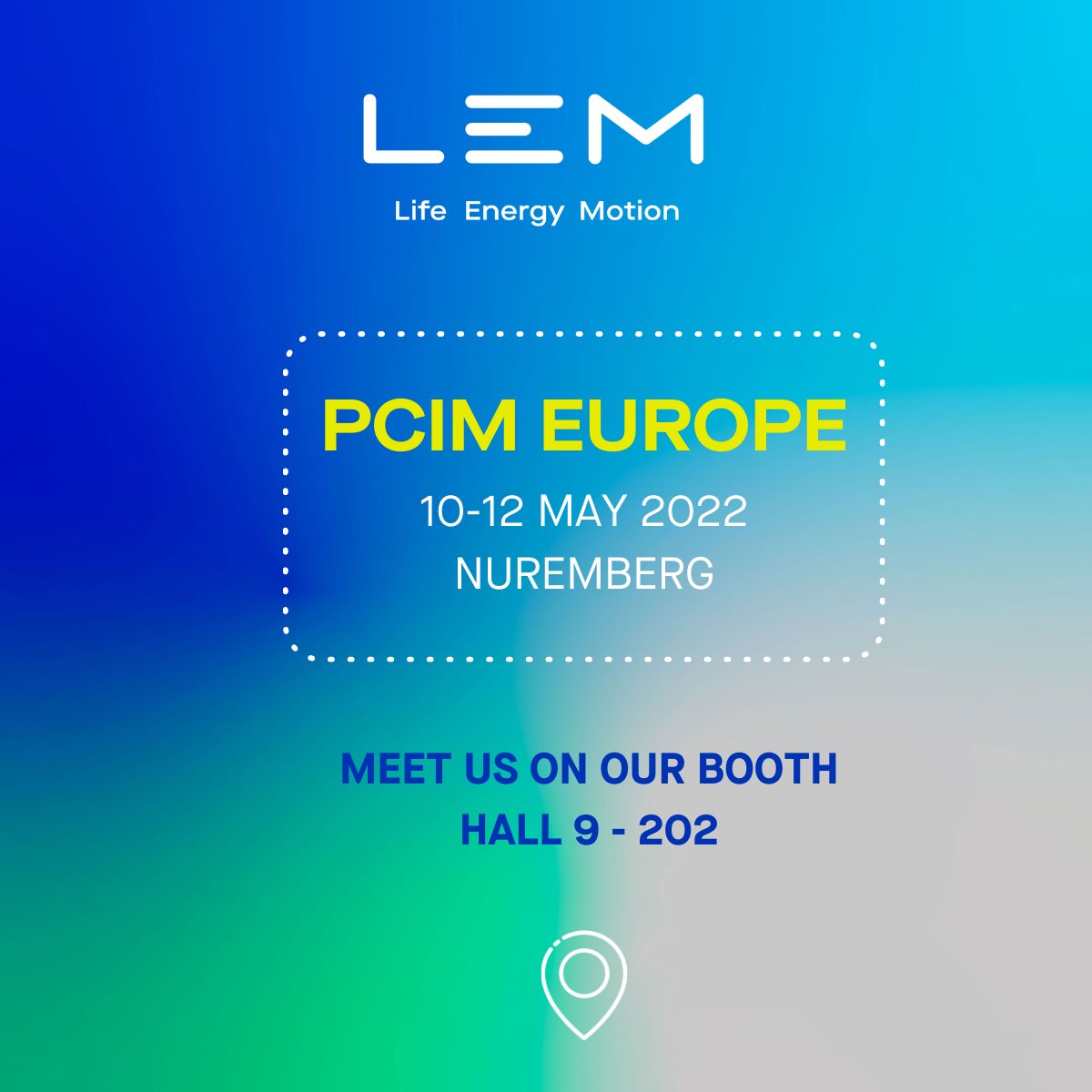 SAVE THE DATE: 10-12 MAY 2022

Meet us on @pcimeurope and discover our new products from 2022!

The PCIM Europe is the world's leading exhibition for power electronics, intelligent motion, renewable energy, and energy management.

Register now &gt;&gt; pcim.mesago.com/events/en.html