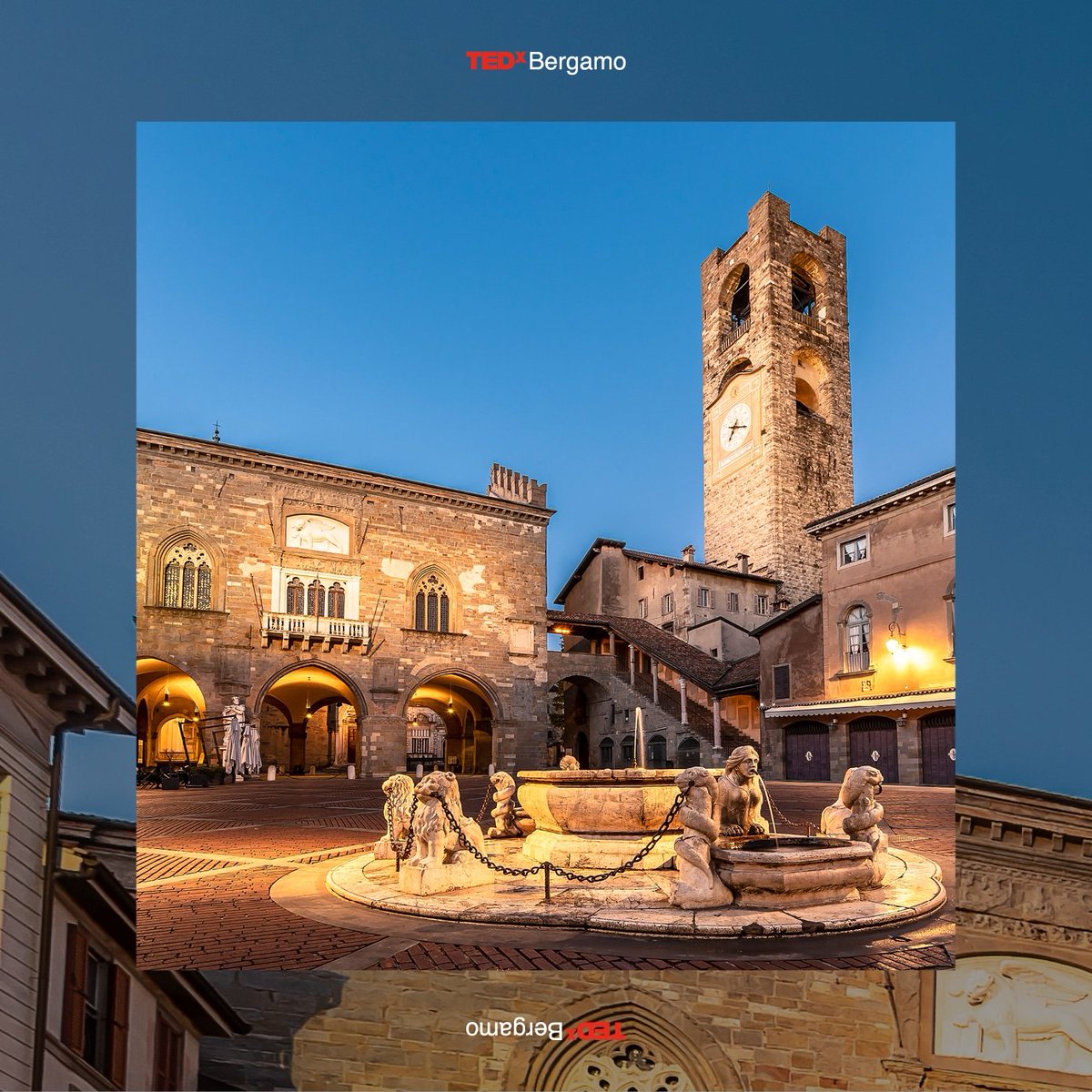TEDxBergamo's tweet photo. Prosegue la nuova rubrica dedicata ai #luoghisimbolo di Bergamo!
❌PIAZZA VECCHIA❌ una volta era il cuore pulsante della vita politica e commerciale della città.
Oggi è il perfetto palcoscenico urbano in grado di ospitare eventi e spettacoli.
#stayT(un)ED https://t.co/i22HXKiAPN