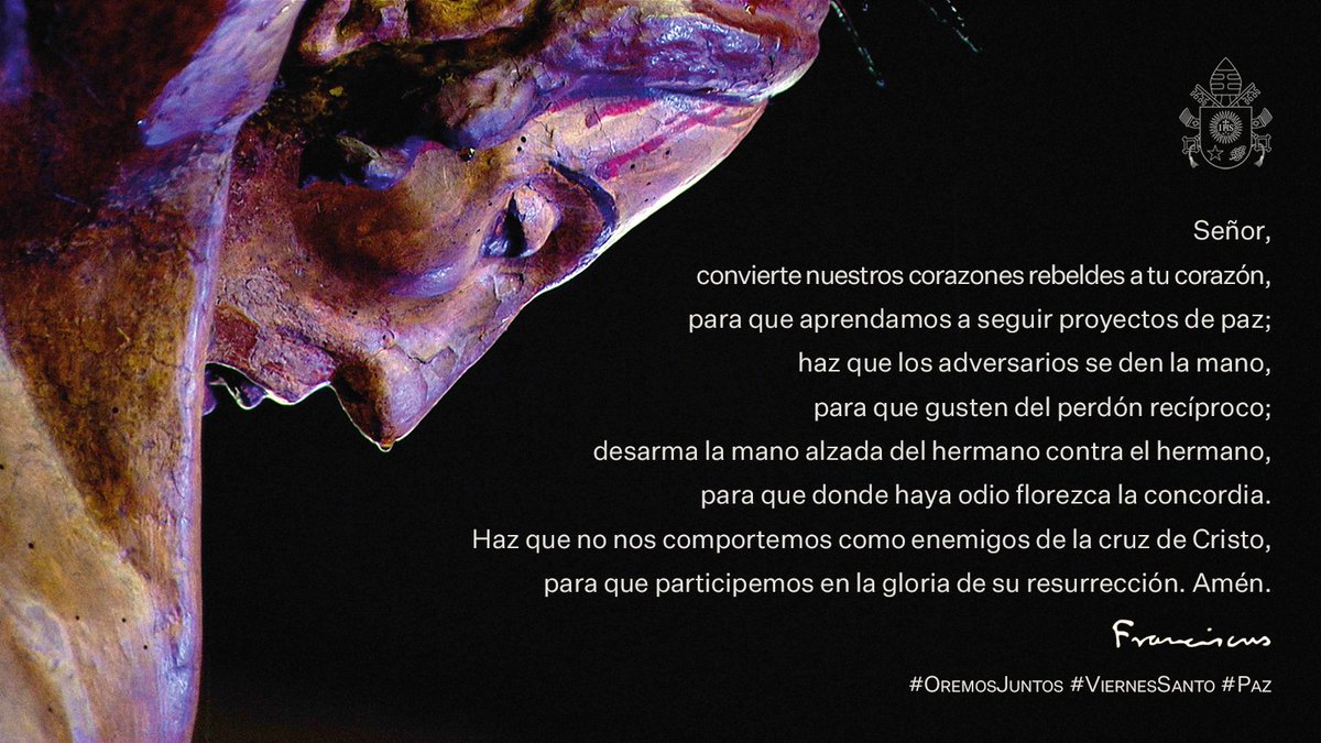 Pontifex266_es's tweet photo. #OremosJuntos #ViernesSanto #Paz https://t.co/51WrTWQnOB
