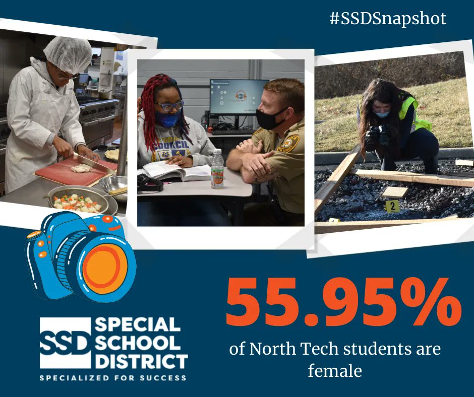 #SSDSnapshot - Almost 60% of North Technical High School's student population is female! This is the only technical school in the state of Missouri where more females are enrolled than males. #ThisIsTech