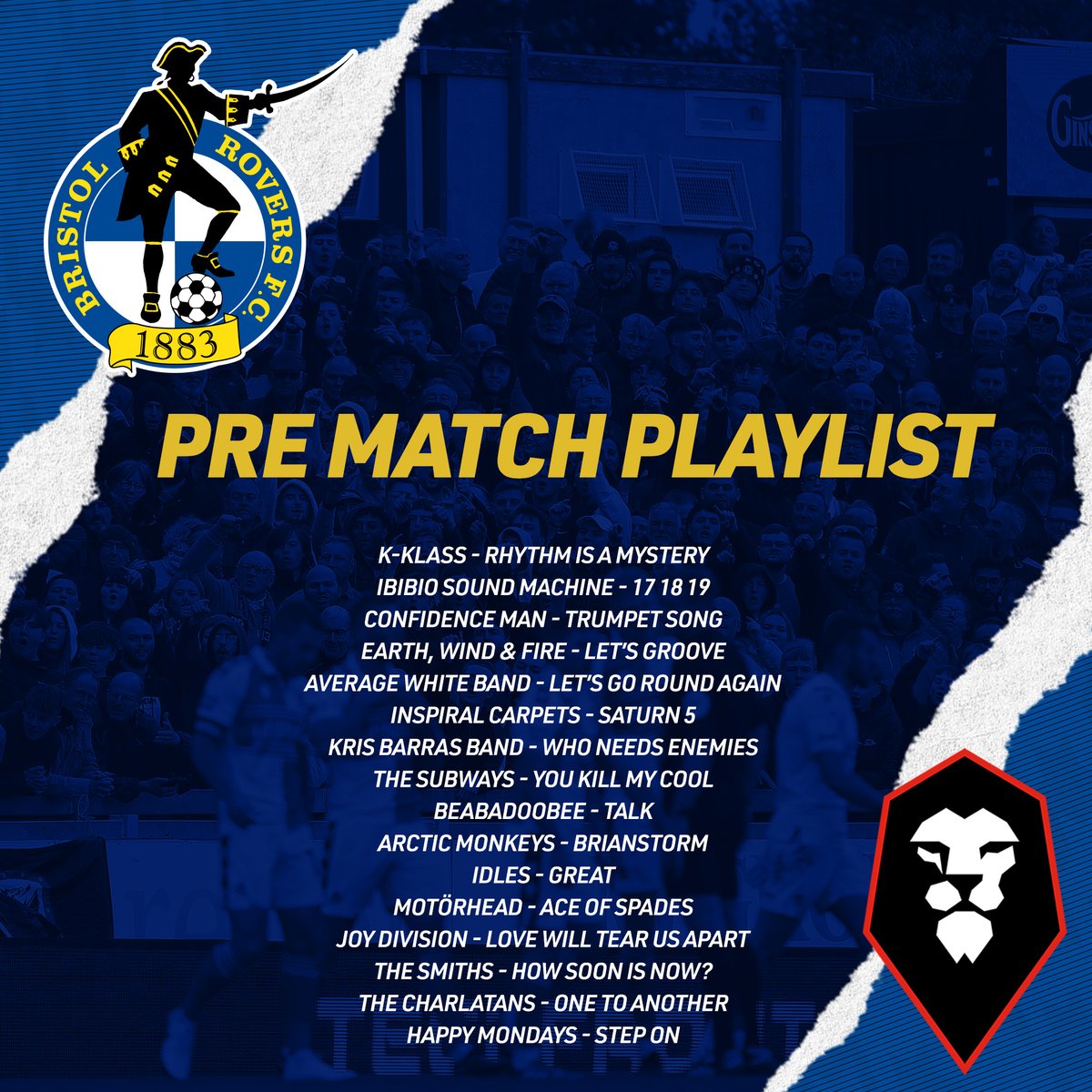 Official_BRFC's tweet photo. 🎚 Today's matchday playlist!

🤝 Courtesy of @TheLanceCook

🎶 Featuring tracks from @IbibioSound,@KrisBarrasBand and @thesubways!

#BristolRovers https://t.co/fKpgN6spoF