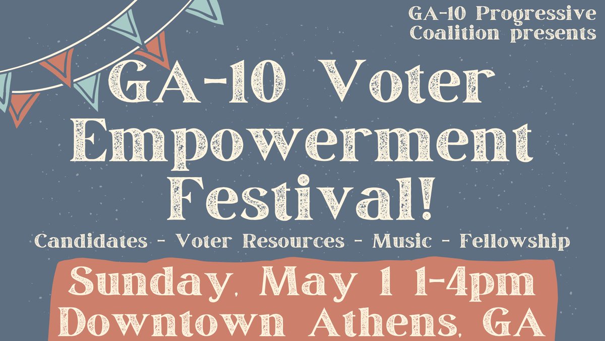 Enjoy a day chatting with friends and your future Georgia District 10 representatives. GA District 10 candidates May Day Festival 1:00-4:00 pm. Find out about voting options in 2022. <a href="/LakeOconeeLife/">Lake Oconee Life</a> <a href="/MomsDemand/">Moms Demand Action</a> <a href="/WUGAFM/">WUGA-FM</a> <a href="/georgiayouthco/">Georgia Youth Justice Coalition for Action</a> <a href="/FlagpoleMag/">Flagpole Magazine</a>