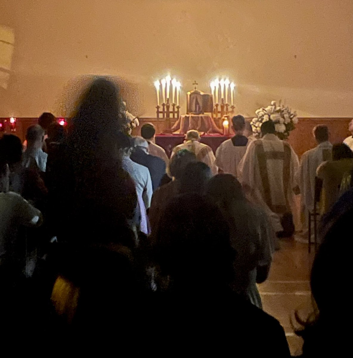 Mass of the Last Supper. Cathedral filled. Eucharist removed from church. One of few wearing masks. What a difference two years makes. #HolyWeek2022 #Austin