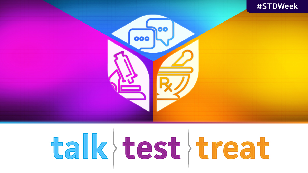 VCUHSLibrary's tweet photo. It's STD Awareness Week. Learn how individuals and providers can take three simple steps to prevent the spread of STDs: Test. Talk. Treat. https://t.co/U4tuiCNz0s #STDAwarenessWeek #STDs #TestTalkTreat @CDCgov #STDWeek https://t.co/OSRAoOKmcE