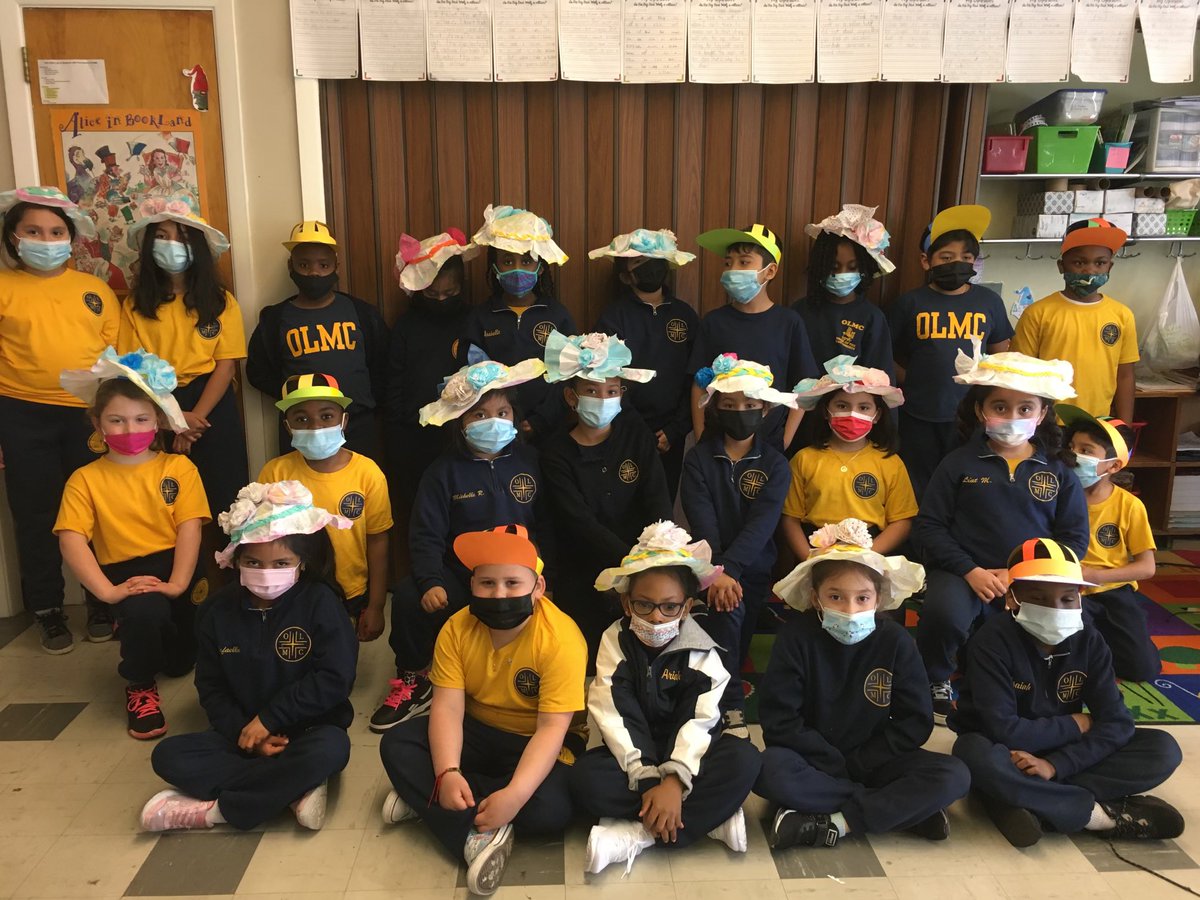 OLMCblueknights's tweet photo. Second graders created #Easter bonnets in Mrs. Carpio’s #art classes and then displayed their creativity in an Easter parade for their our youngest learners. #olmcblueknights #asburypark https://t.co/xBbBFRc6zz