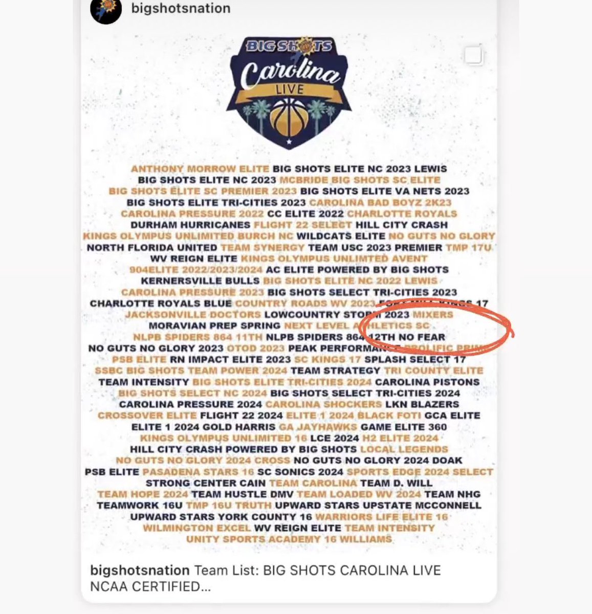 No_Fear_2023's tweet photo. Big Shots Carolina “Live” 
April 23-24th 

@BigShotsNationn 
@RockHillSCCity @KaliCarter_ @ThomasC55248467 @TreyDunifer @sanz_brandon @JonathanGaithe7 @Jboogie_6 https://t.co/Duvx8EaGut