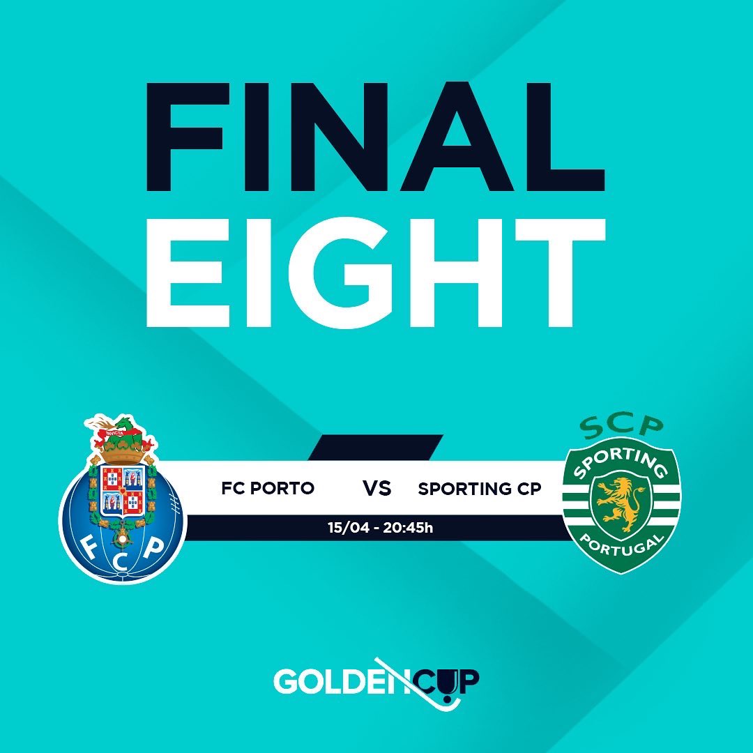 MATCHDAY
FINAL 8
<a href="/FCPorto/">FC Porto</a> 🆚 <a href="/SCPModalidades/">Sporting CP - Modalidades</a> 

 🕰20.45h
 🏆Golden Cup 
 💻Esport3 &amp; ZeroZero website &amp; Barça TV
 📍Palacio des Desportes de Riazor 
 🍀Good Luck

#GoldenCup #GCup #elitehockey #morethanagame #letsskatetogether #rinkhockey