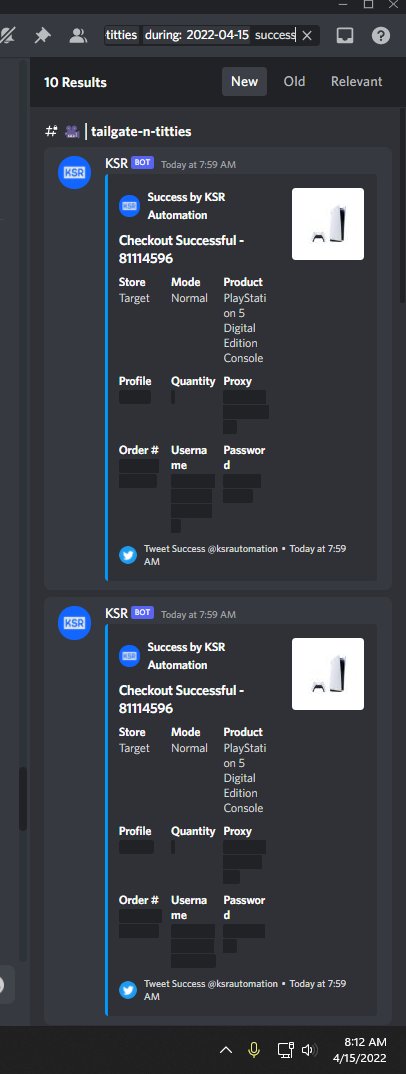 First time running this ATC cookie shit like this. Figured it out and hit a nice 10clip for myself and some <a href="/NeFnF_/">NeFnF</a> users.
10/10 stuck. 0 cancels.
Proxies: <a href="/PettiProxies/">PettiProxies</a> GOAT
Server: <a href="/308Solutions/">308 Solutions</a> GOAT
Bot: <a href="/ksrautomation/">KSR</a> 
CG: <a href="/NeFnF_/">NeFnF</a> 
ACO: <a href="/NeFnF_/">NeFnF</a>
