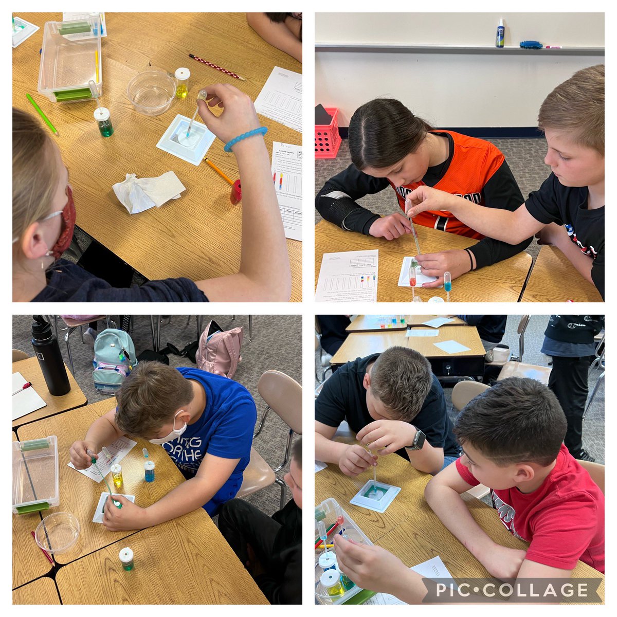 MooreFifthGrade's tweet image. How are layering fluids and density related? Ss had 20 min to perform this investigation. So much engagement, so much interaction, so much FUN in science! #FossScience #moorepride #kkidpride @MooreElemSchool @jen_slavick @NASDschools @m_schoeneberger