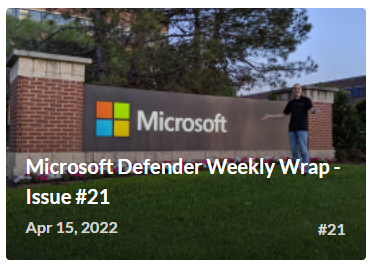 rodtrent's tweet photo. 🔥 Hot off the press: "Microsoft Defender Weekly Wrap - Issue #22" https://t.co/UjYrsILEsb (via @revue) #DefenderforCloud #Defender #Azure #Security #MicrosoftSecurity #Cybersecurity https://t.co/t9qbE4HgST