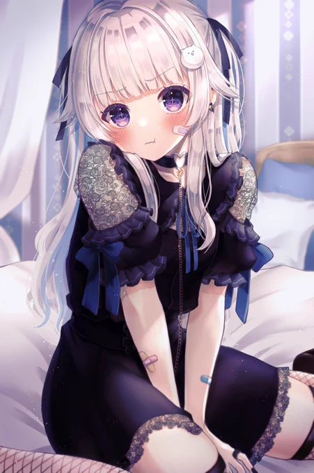 Vtuber夢月ましろさんのご依頼でイラストを描かせていただきました。
「むっ!」な地雷系ましろさん🤍🤍 