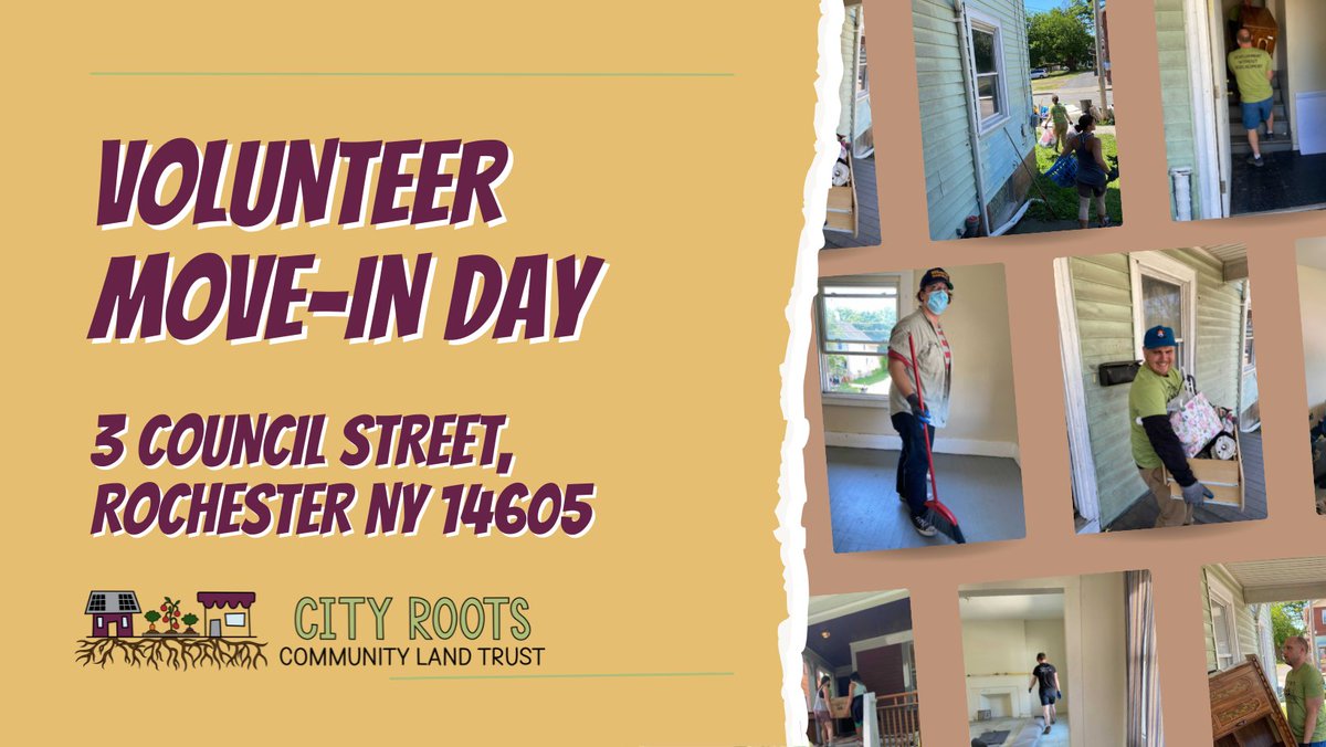 Join City Roots tomorrow at 12 PM to check out one of our newly renovated townhomes and help a CLT family move into their new place!

Help us have a better idea of when folks will be there so that we can have a good workflow. Sign up for move-in day here:
forms.gle/AwvsQwdiHi19bM…