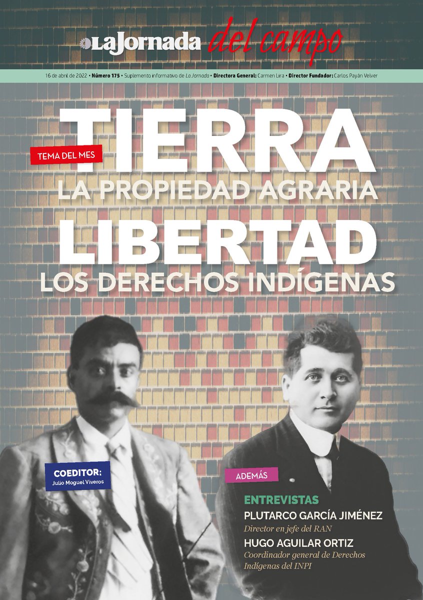 Mañana sábado 16 de abril sale nuestro número 175. 

TIERRA. La propiedad de la tierra.
LIBERTAD. Los derechos indígenas.

Solo en línea a través de <a href="/lajornadaonline/">La Jornada</a>