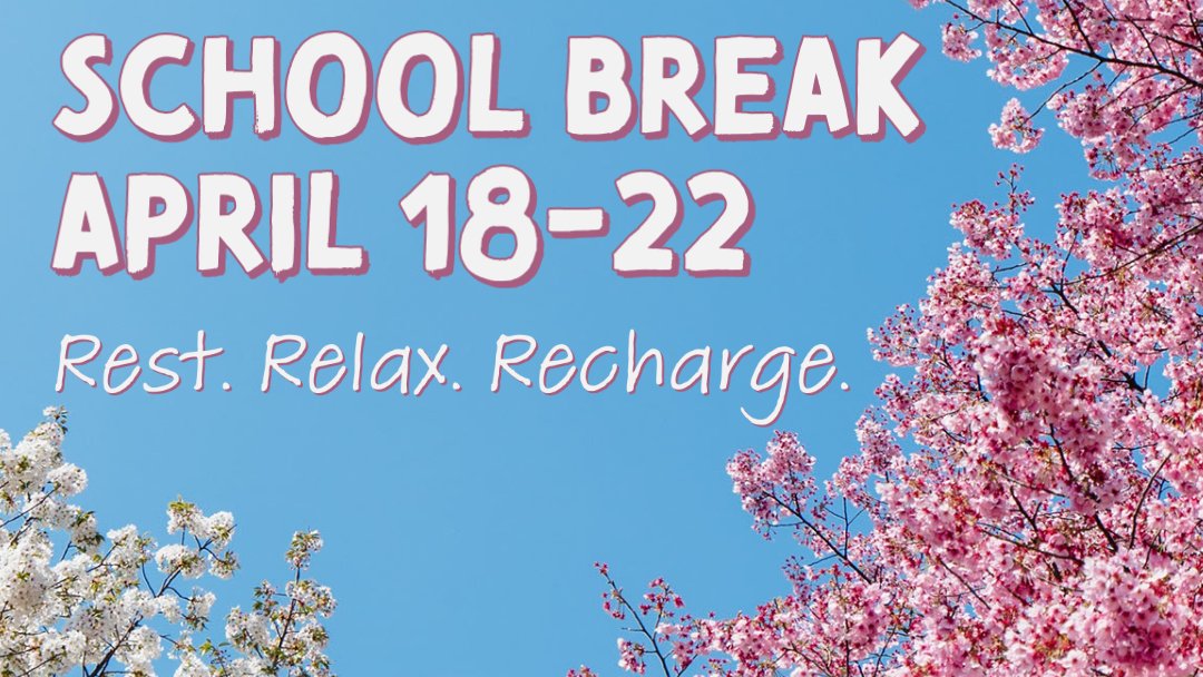 MMUUSD schools will be on break next week, April 18-22. We hope you have a safe, healthy, relaxing week!