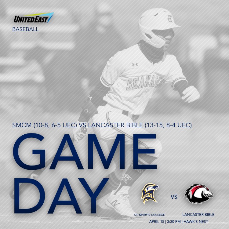 St. Mary's (Md.) Seahawks (@smcseahawks) on Twitter photo BSB | <a href="/SMCM_Baseball/">Seahawk Baseball</a> looks to continue their winning ways today (Apr 15) at the Hawk's Nest!
π <a href="/LBCathletics/">Lancaster Bible Chargers</a>
π St. Mary's City, MD
β²οΈ 3:30 PM
πΉ bit.ly/3JYhUNP
π bit.ly/3O7WeSB
#d3baseball #goseahawks #seahawkproud #sweepthesheds BSB | <a href="/SMCM_Baseball/">Seahawk Baseball</a> looks to continue their winning ways today (Apr 15) at the Hawk's Nest!
π <a href="/LBCathletics/">Lancaster Bible Chargers</a>
π St. Mary's City, MD
β²οΈ 3:30 PM
πΉ bit.ly/3JYhUNP
π bit.ly/3O7WeSB
#d3baseball #goseahawks #seahawkproud #sweepthesheds
