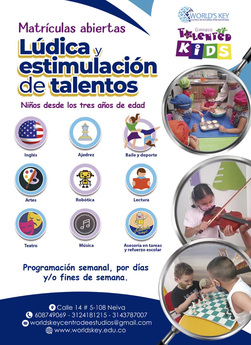 WORLDSKEYCEI's tweet photo. En al semana de reflexión recuerda que tenemos la oportunidad que esperabas para estudiar inglés, educación preescolar y diversos cursos para niños, jóvenes y adultos. Los esperamos la próxima semana Calle 14 No. 5- 108. Cel 3124181215. https://t.co/EJWt580t4Y