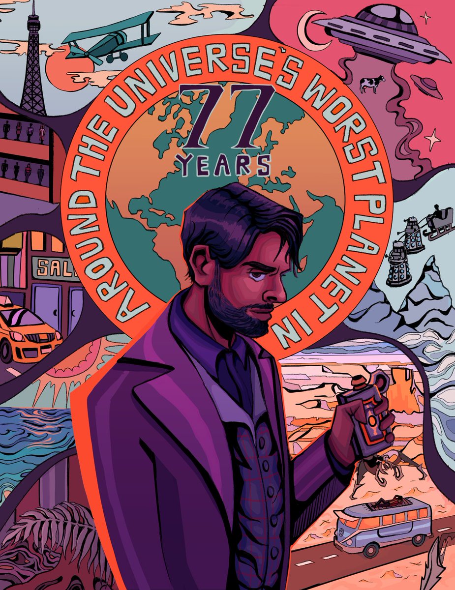 77YearsTeam's tweet photo. Ta-da! Hello Twitter!
Have you ever wondered what the Master got up to on Earth during Spyfall Part Two? Well, we did. We're making a zine cataloguing his adventures through each decade with stories, art and tons of added extras.
Arriving September 2022. https://t.co/BP8YCGrVKV