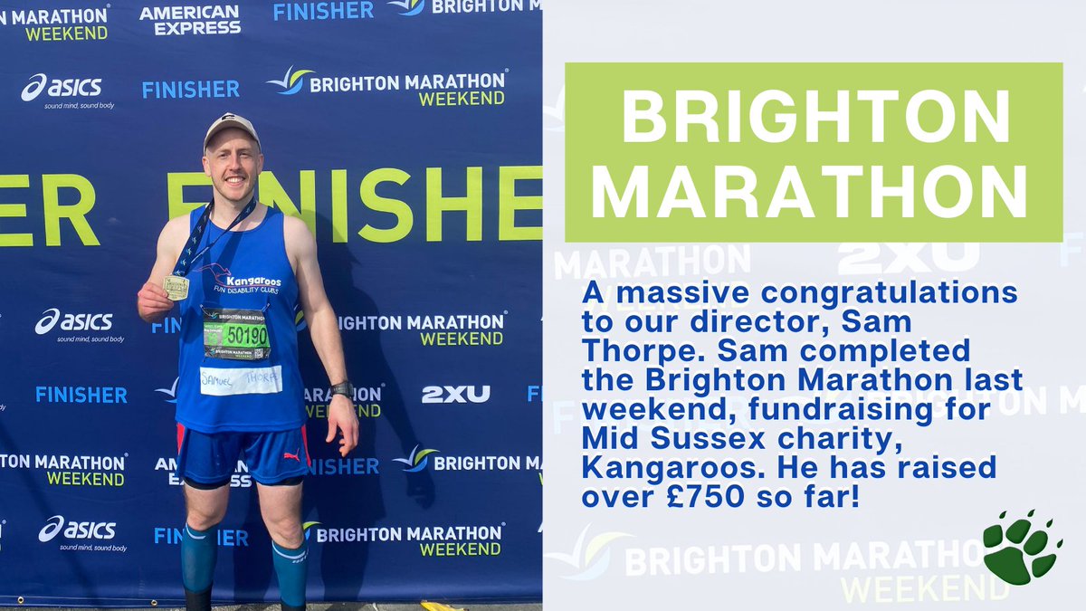 predatorlondon's tweet photo. Our Director, Sam, ran the Brighton Marathon last Sunday. He has raised almost £800 for @KangaroosSussex following the 26.2 mile run.

Well done Sam from all of us at Predator Pest Solutions.

You can donate to Sam's Just Giving page here: https://t.co/J3052F60w4 https://t.co/fDDQll4Bc1
