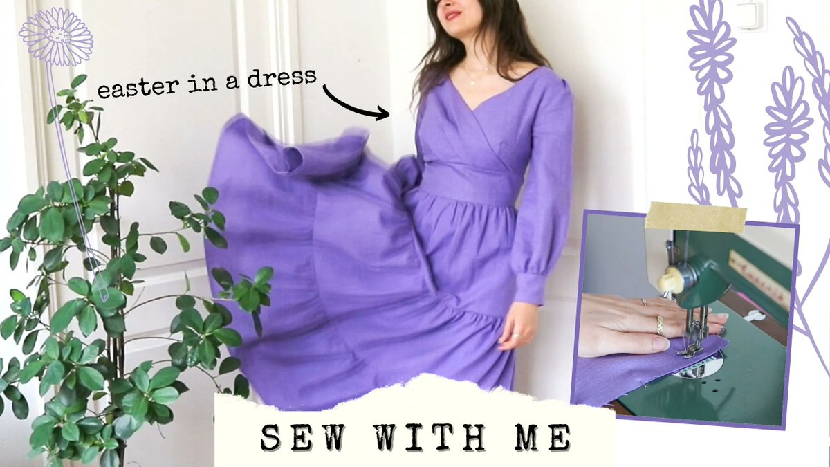 Loepsie's tweet photo. Is This Too Much? 🧵 Sew With Me 🌷 Lilac Linen Spring Dress https://t.co/SUVnfI5Rbh https://t.co/crb08D6zXr