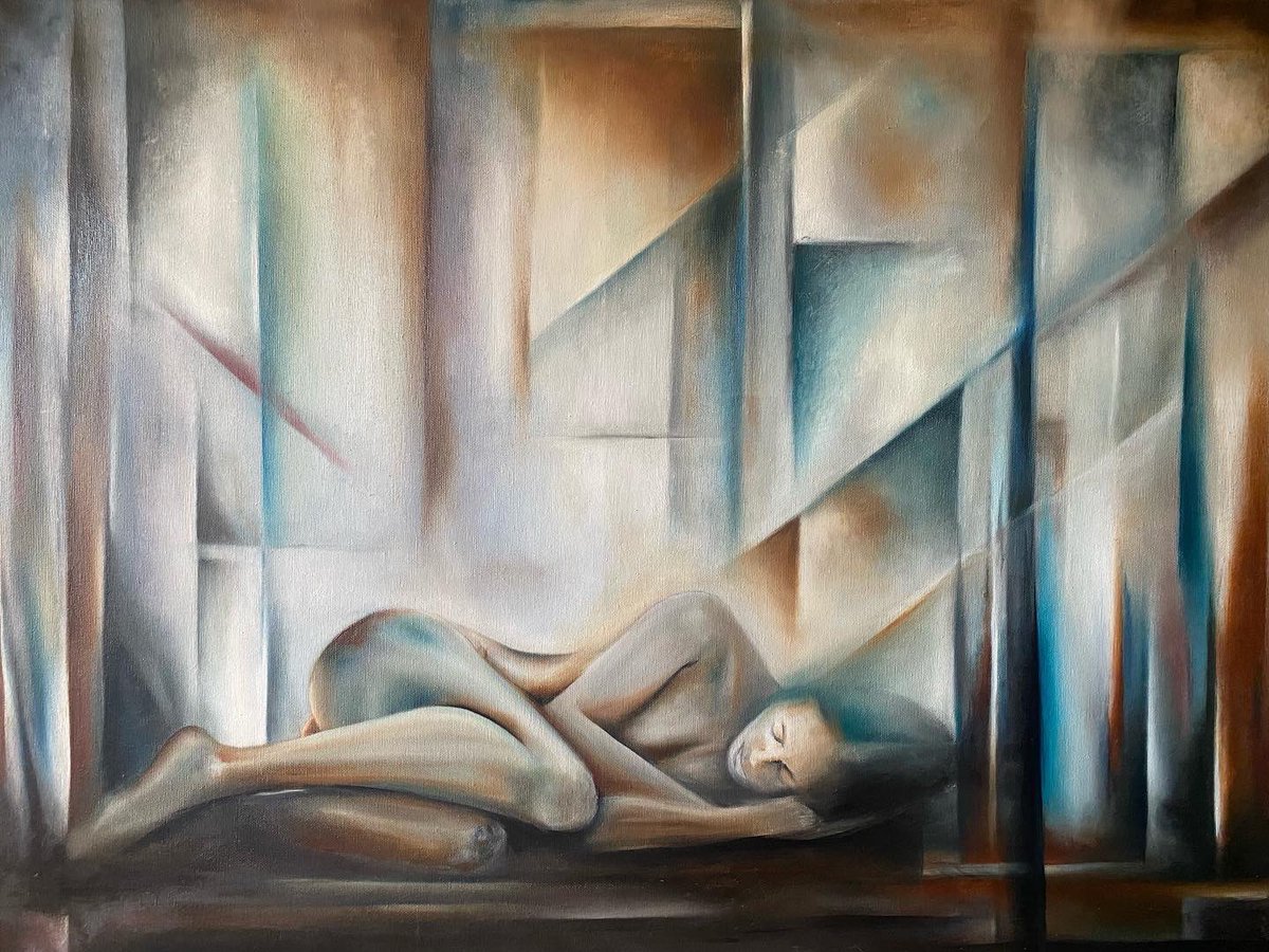in Schlaf eindringendes Licht
80x60cm
Öl auf Leinwand

#art #artistsontwitter #kunst #künstler #schlaf #licht #sleep #light #contemporaryart