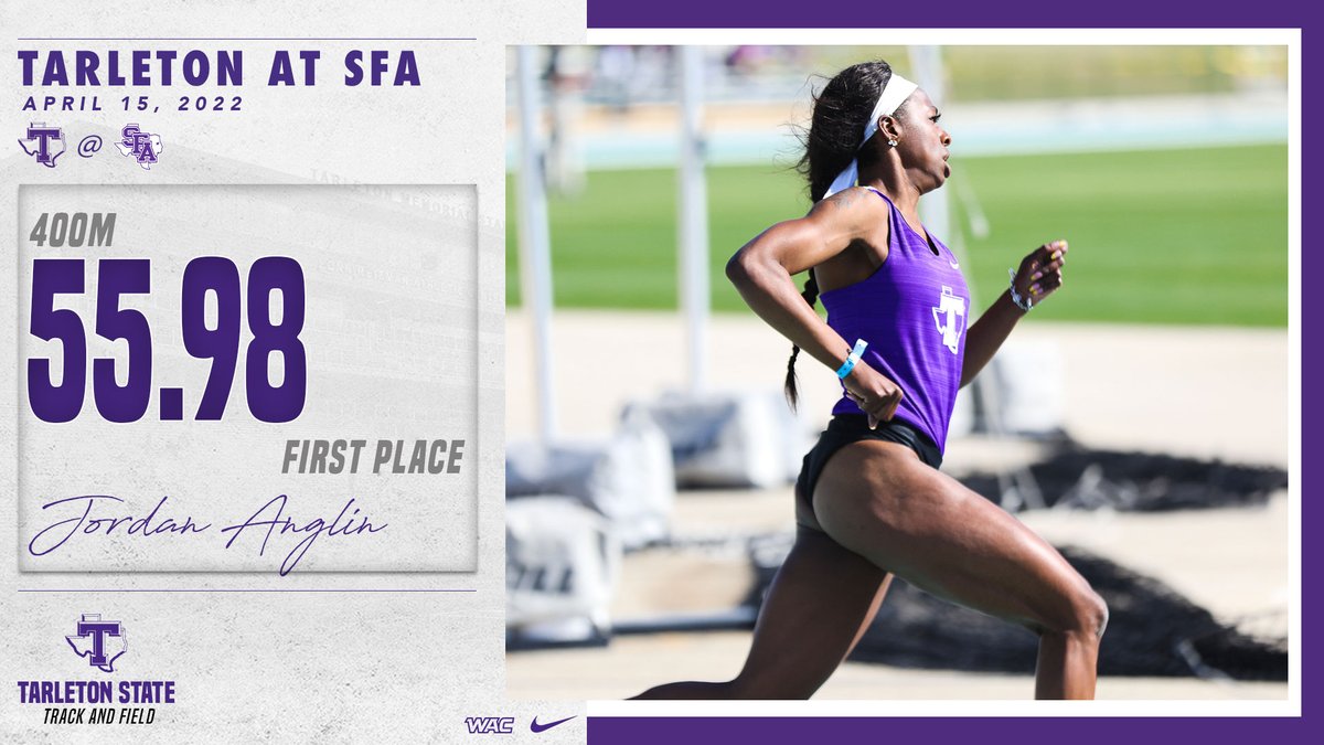 🥇 Jordan Anglin blitzes the field to win the 400m at the 𝗦𝗙𝗔 𝗜𝗻𝘃𝗶𝘁𝗲 behind a HUGE personal record of 55.98 🔥

The time ranks...
· 4th in school history
· 7th in the WAC
· 31st in the NCAA South Central Region

#TexanNation