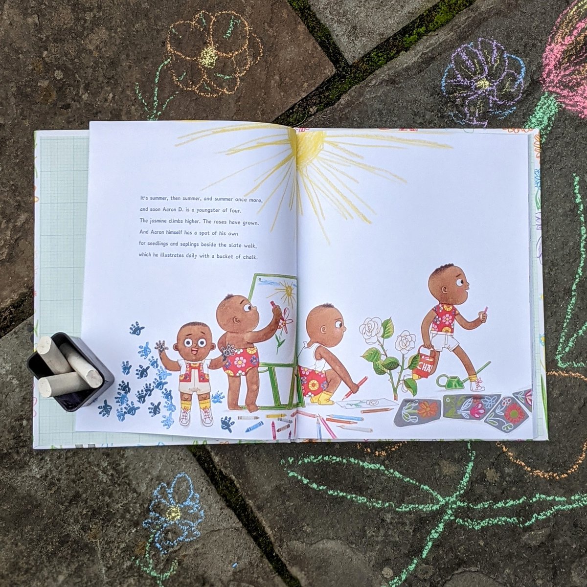 abramskids's tweet photo. We hope you’re all grabbing that bucket of chalk and feeling inspired by #AaronSlater on this #WorldArtDay. 🎨 ✏️ @andreabeaty #TheQuestioneers https://t.co/OJrKMeCR4V