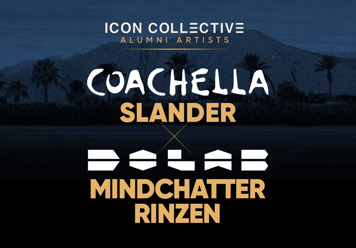 iconcollective's tweet photo. The #ICONfam takes Coachella this weekend with sets from @slanderofficial, @mindchatter_, and @rinzenmusic 🎉 Congrats to these amazing grads! 

Who are you most excited to see? https://t.co/sJErfOdxQ7