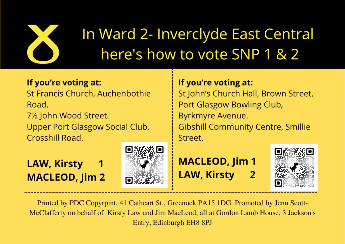 SNPInverclyde's tweet photo. Here's how to #VoteSNP if you live in Ward 2 - tell your neighbours too!

Help elect #TeamInverclydeSNP to Inverclyde Council https://t.co/gzoRzmWnQU