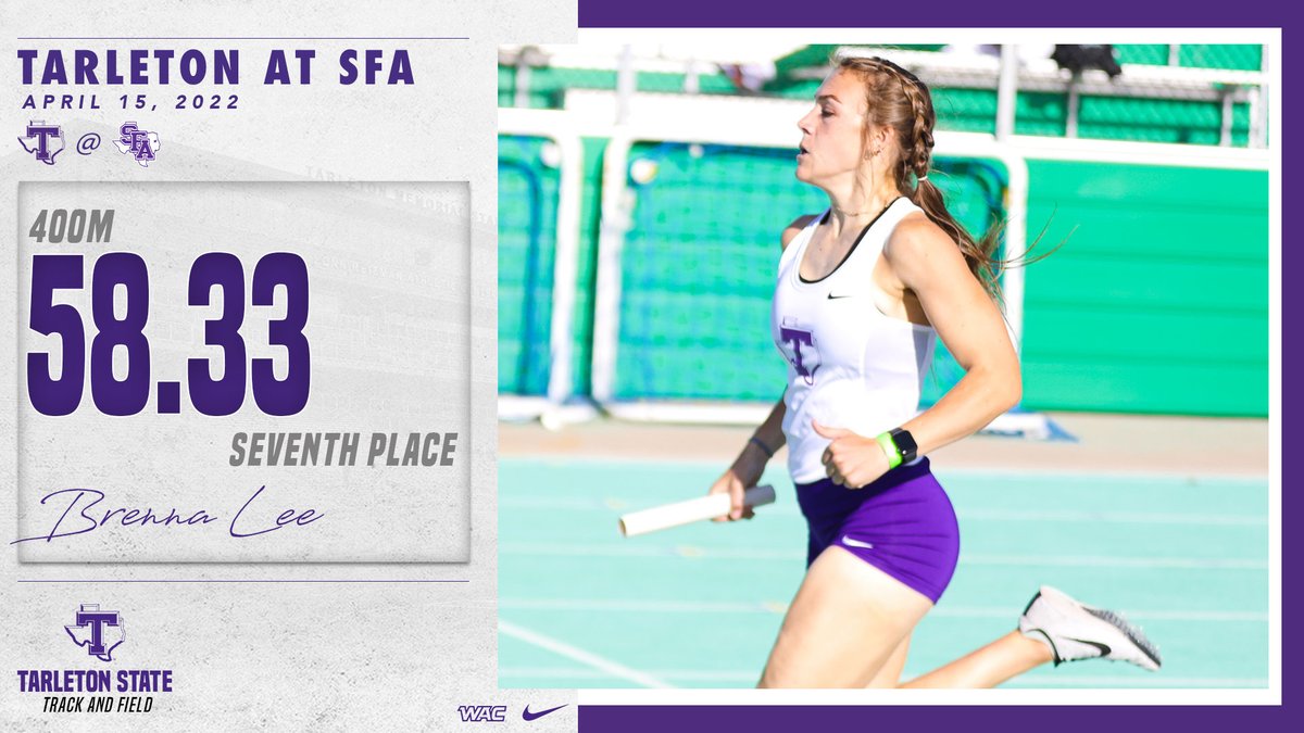 Thorough domination in the women's 400m this afternoon at the 𝗦𝗙𝗔 𝗜𝗻𝘃𝗶𝘁𝗲 😤

🥈 Alessa King: 56.75 (PR)
5️⃣ Macie Evans: 57.50 (PR)
7️⃣ Brenna Lee: 58.33

Four in the top-eight, two medals and the event-winner ✅

#TexanNation