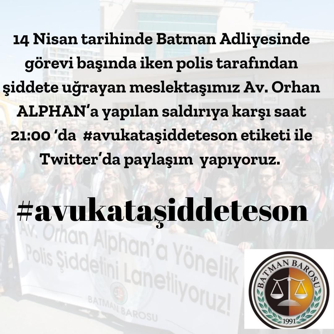 Adliyede polis şiddetine dur diyen meslektaşımız, polis şiddetine maruz kalmıştır.
#avukatasiddeteson