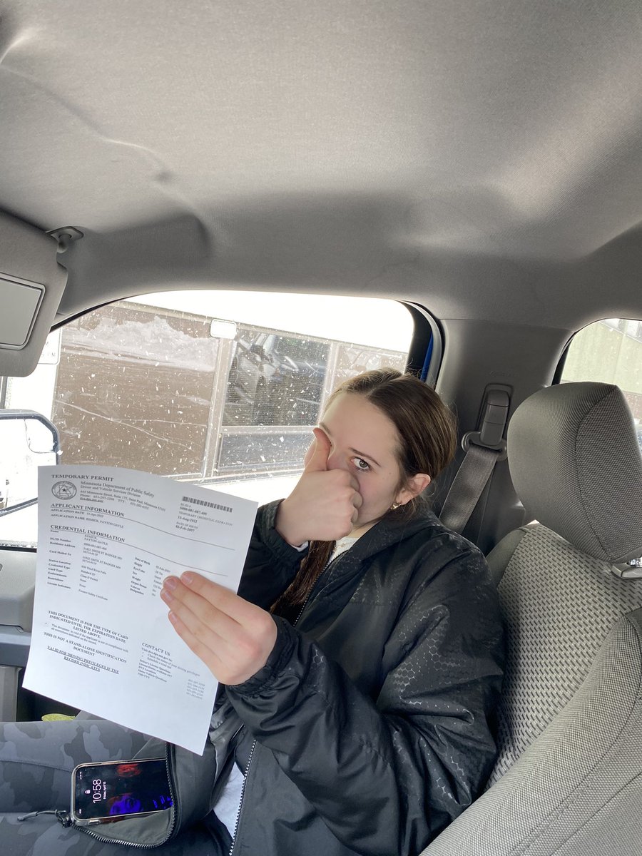 remick16's tweet photo. Exciting Day in the Remick household!! #permit #crazytrajn #shepassed @Tremick18 https://t.co/5fzkDYicFD