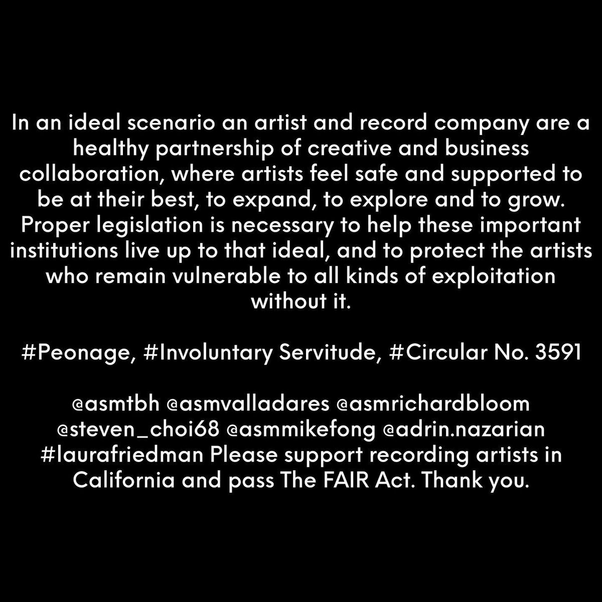 sagaftra's tweet photo. Recording artists from across the ages and genres are speaking out in support of the #CAFAIRAct (#AB2926). From @MsLaurynHill to @Jason_Mraz, @Diplo to @TheDoobieBros, and so many more, here’s what they have to say: https://t.co/rFE6f4jhBX