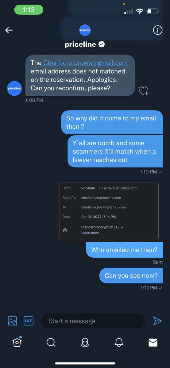 _charityro's tweet photo. At this point @priceline is joke how is my email not on the reservation? Y’all emailed me y’all so damn incompetent at this point https://t.co/KOWeBml4Zl