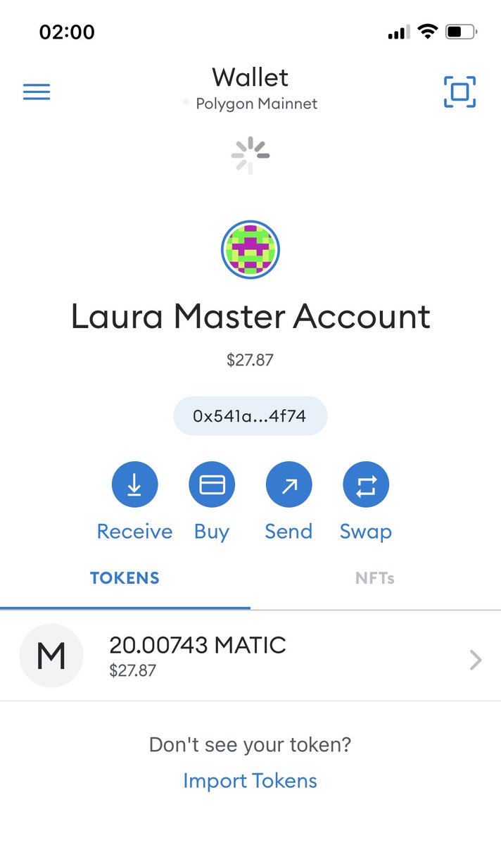 LauraMetaverse's tweet photo. 20 Matic showing as 20 ETH / $60K USD when changing network. For one sec I was shocked where the hell I got that amount of ETH from?! Thanks for the emotional rollercoaster ride! I look forward to your next mobile app update, when? @MetaMask #metamask #Polygon https://t.co/fVTzT6JY6n