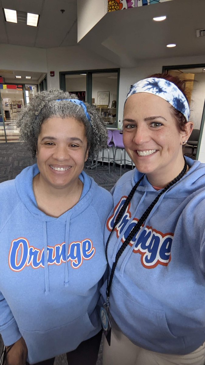 Gifted Coordinators Mrs. Brooks and Ms. McClaskey accidentally twinning! Serendipitous!