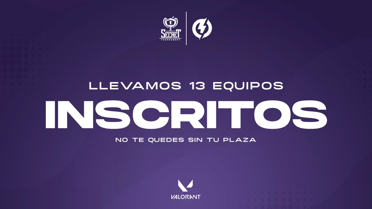 Secret Tournament (@secretournament) on Twitter photo #SecretValorant #CircuitoTormenta
Primeras 13 plazas ocupadas de nuestro parada GRATUITA del <a href="/TormentaVALes/">Circuito Tormenta | VALORANT</a>.
¡Forma tu equipo y compite con la oportunidad de ganar 1000€ en premios!
13 Clubs -----> 128 Clubs
¿Conseguiremos el máximo de equipos?
🔗 circuitotormenta.com/news/secret-to… #SecretValorant #CircuitoTormenta
Primeras 13 plazas ocupadas de nuestro parada GRATUITA del <a href="/TormentaVALes/">Circuito Tormenta | VALORANT</a>.
¡Forma tu equipo y compite con la oportunidad de ganar 1000€ en premios!
13 Clubs -----> 128 Clubs
¿Conseguiremos el máximo de equipos?
🔗 circuitotormenta.com/news/secret-to…