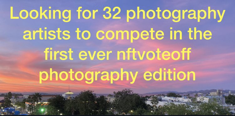 #nftcommunity ONLY 4 HOURS LEFT TO VOTE IN ROUND 2 commoninja.com/brackets/lp/88… VOTE TO SAVE YOUR FAVOURITE we lose 8 more tonight. Much love to everyone that votes in the very first ever #nftvoteoff 
Always looking for #nftart #NFTphotographers #NFTs #NFTartist #nftdrop Pablo knight