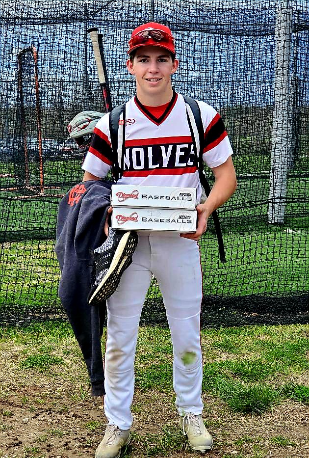 Scooterstribe's tweet photo. @Dtrain347 for a complete game win on the bump today. Good team win! @RSHSWolvesBSB https://t.co/pI6hNuOli2