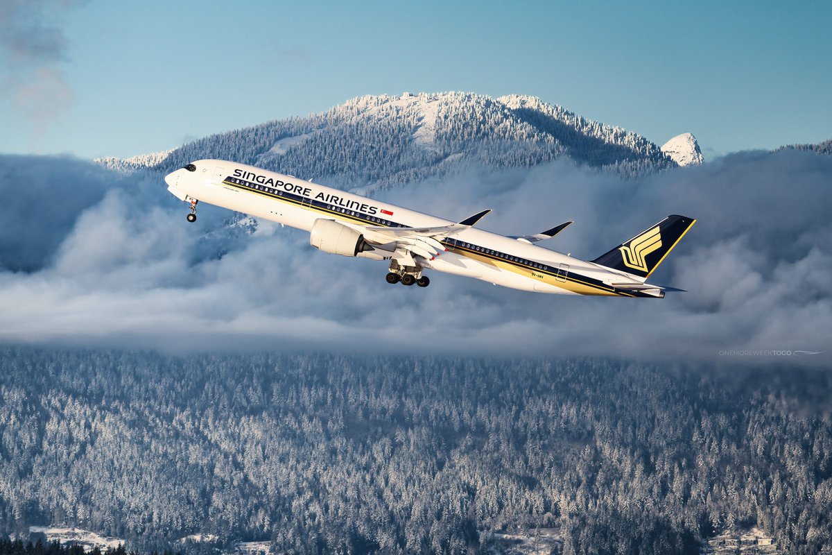 Singapore Airlines #Airbus #A350 departing @yvrairport in crispy winter lighting! #aviation #avgeek #airliner #singaporeairlines #a350