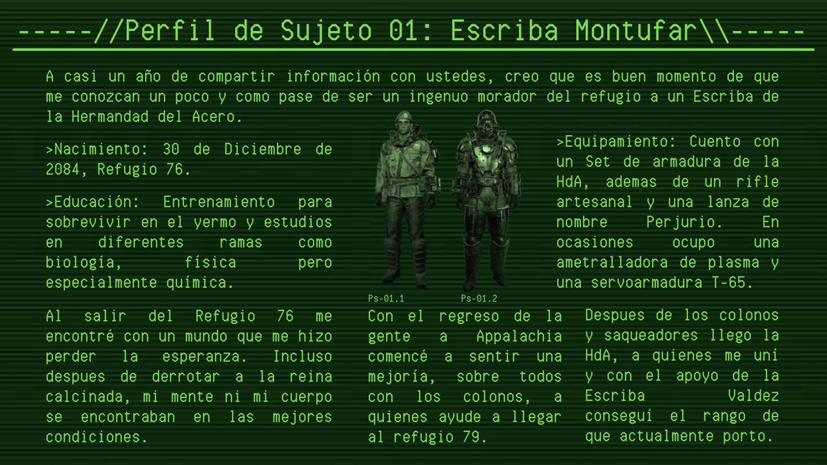 EscribaMontu's tweet photo. Es bueno conocer al autor.
#Fallout76取引 #Fallout 
@BethesdaLATAM @bethesda_ESP @BethesdaStudios @DemonykGamer81 @ErnestArtigas @RyuKPuquir @BENGRAVEMIND @Goodneighbor76 https://t.co/Eotu6SnJ3N