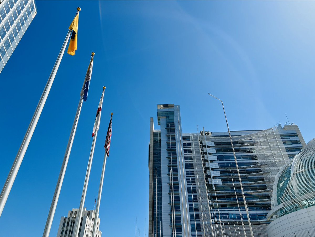 sliccardo's tweet photo. Today is Blue &amp; Gold Day in the @CityofSanJose, &amp; I encourage #DubNation fans across the city to show their love for the Bay Area's team. Kick off the playoffs by checking out City Hall - we raised the flag &amp; will be illuminating the building tonight in @warriors colors.💙💛 https://t.co/Qmt5elXhPx