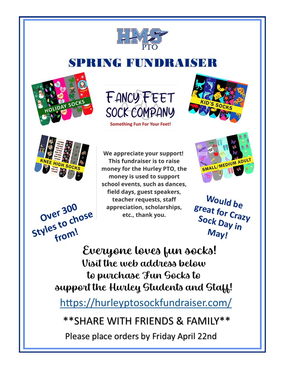 Spring Fundraiser is still happening!
hurleyptosockfundraiser.com