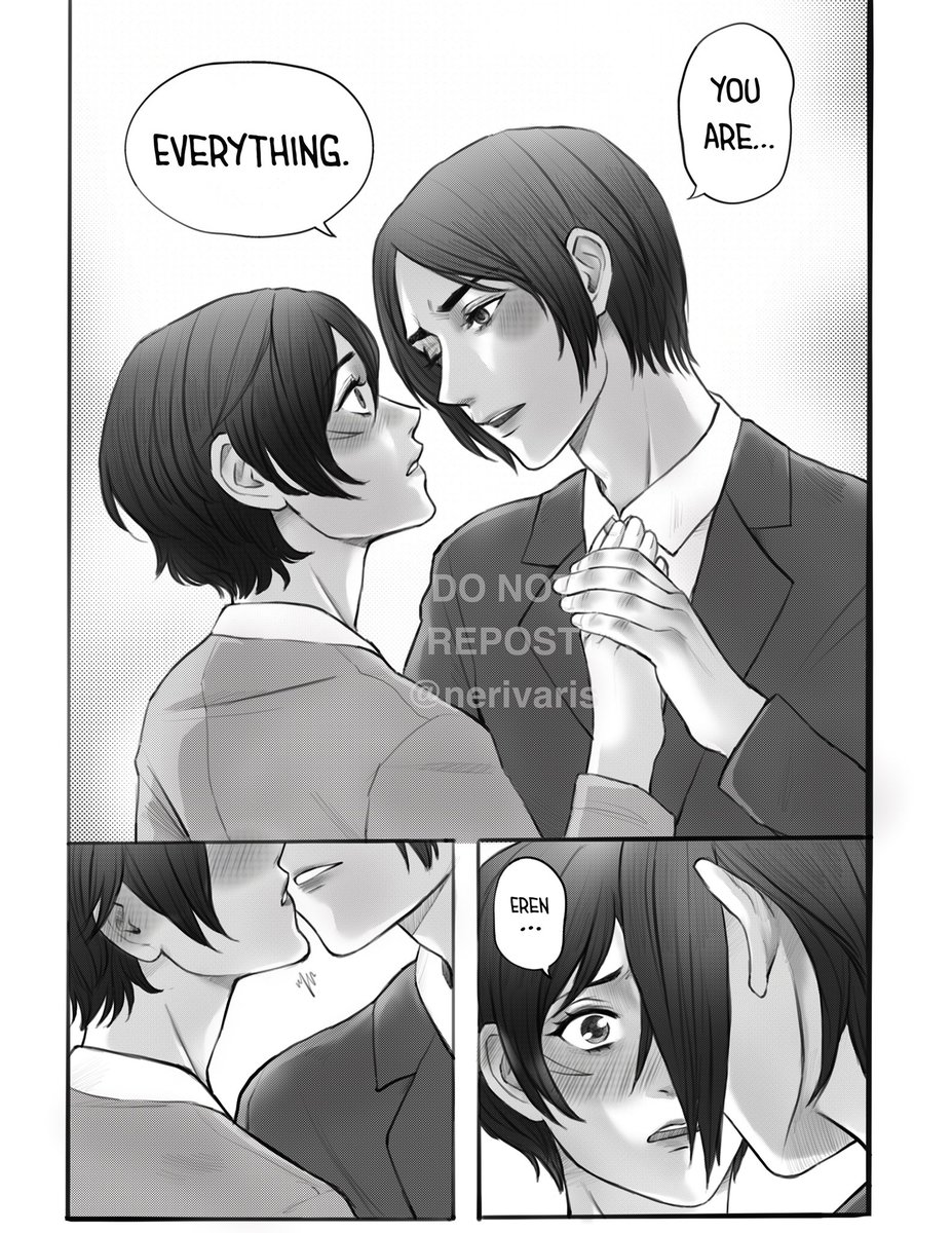 nerivaris's tweet photo. What should’ve happened in the “what am I to you” scene 👀 honestly I just wanted a good romantic eremika kiss 😔

#eremika #AttackonTitanFinalSeasonpart2 #AttackOnTitan #mikasa #erenyeager https://t.co/nqkdshwxVL