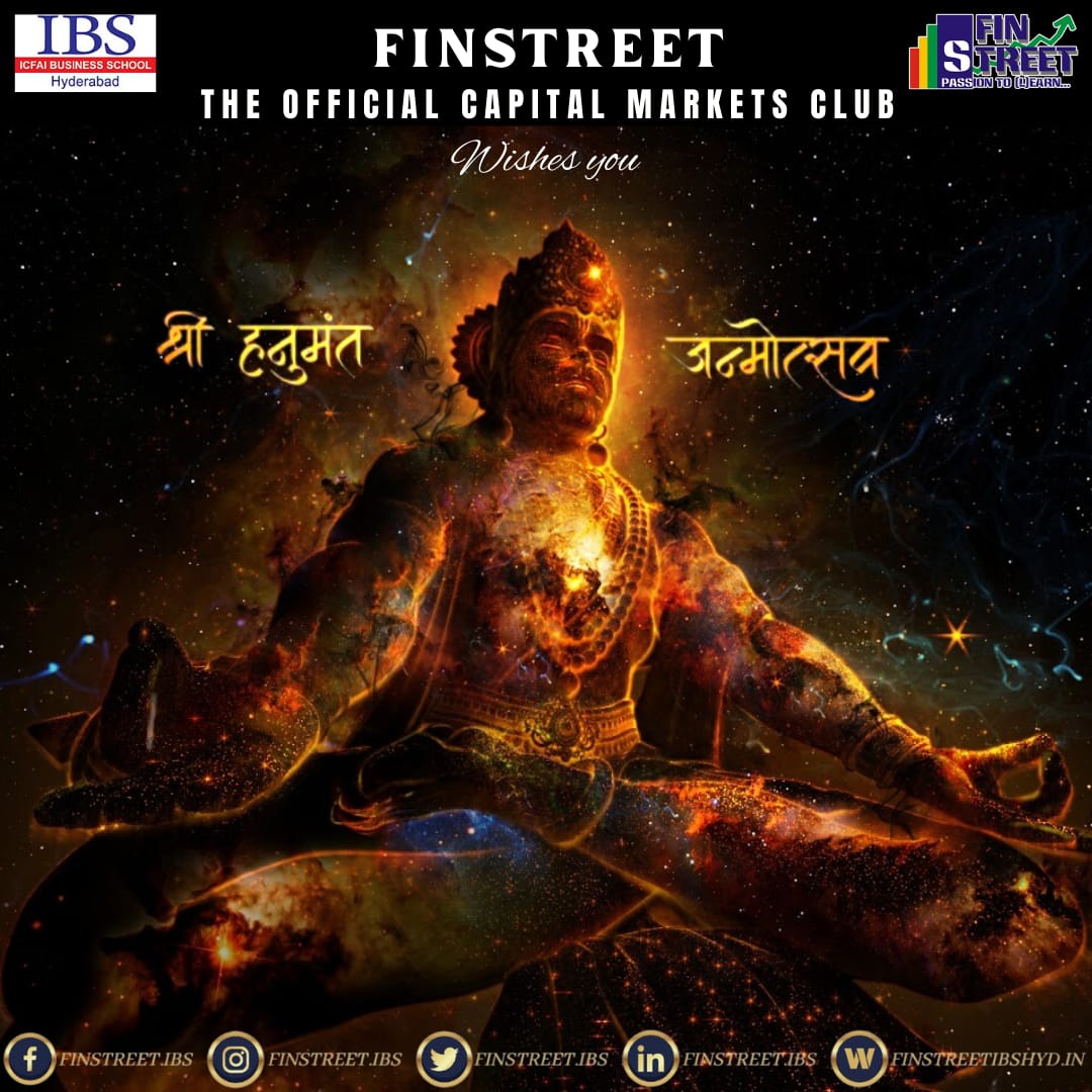 finstreet_ibs's tweet photo. FinStreet- The Official Capital Markets Club of IBS Hyderabad, wishes everyone the courage and power to overcome all the fears!

🌟 Happy Hanuman Jayanti! 🌟

#HanumanJayanti
#PassionToEarn
#PassionToLearn
#ClubFinStreet
#TrividhaR.E.D
#IBSHyderabad https://t.co/4WhCXRXkeE