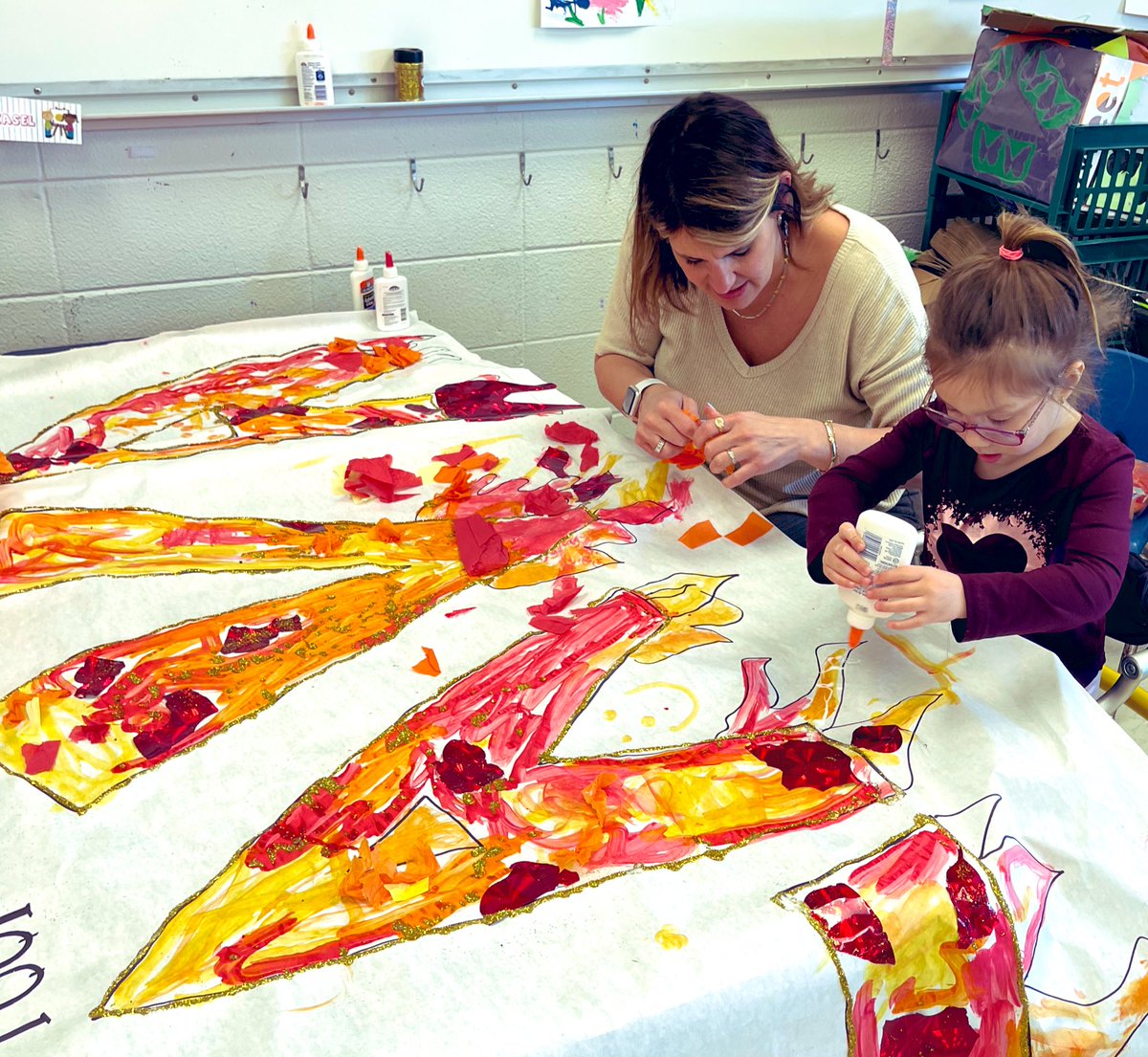 DanzDucks's tweet photo. I loved working with students to create some Lava for our district wide bunny hop event! #ourworkisourplay #ilavayou #perfectlyimperfectpreschool #laceypop https://t.co/xy2t5diC6N