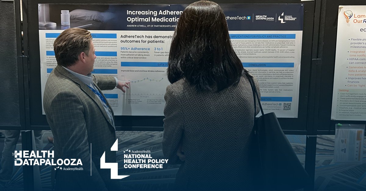 #FlashbackFriday to when our VP of Partnerships <a href="/stealthhealthcs/">Andrew Atwell</a> presented <a href="/AcademyHealth/">AcademyHealth</a>     #HealthDatapalooza2022 about how AdhereTech’s Aidia System connects patients to achieve optimal medication success. Read the case study here: bit.ly/3K0Ax48
