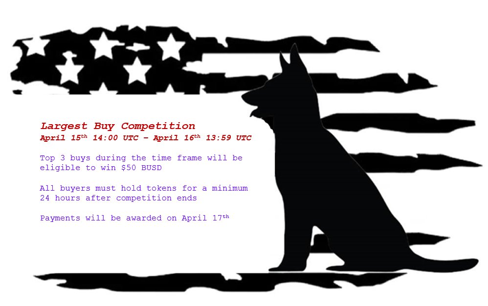 VetInuToken's tweet photo. 🚨Largest Buy Competition🚨
April 15th 14:00 UTC – April 16th 13:59 UTC
 
Top 3 buys (based on token count) during the time frame will be eligible to win $50 BUSD
 
#VetInu https://t.co/UbRkJzq7e8