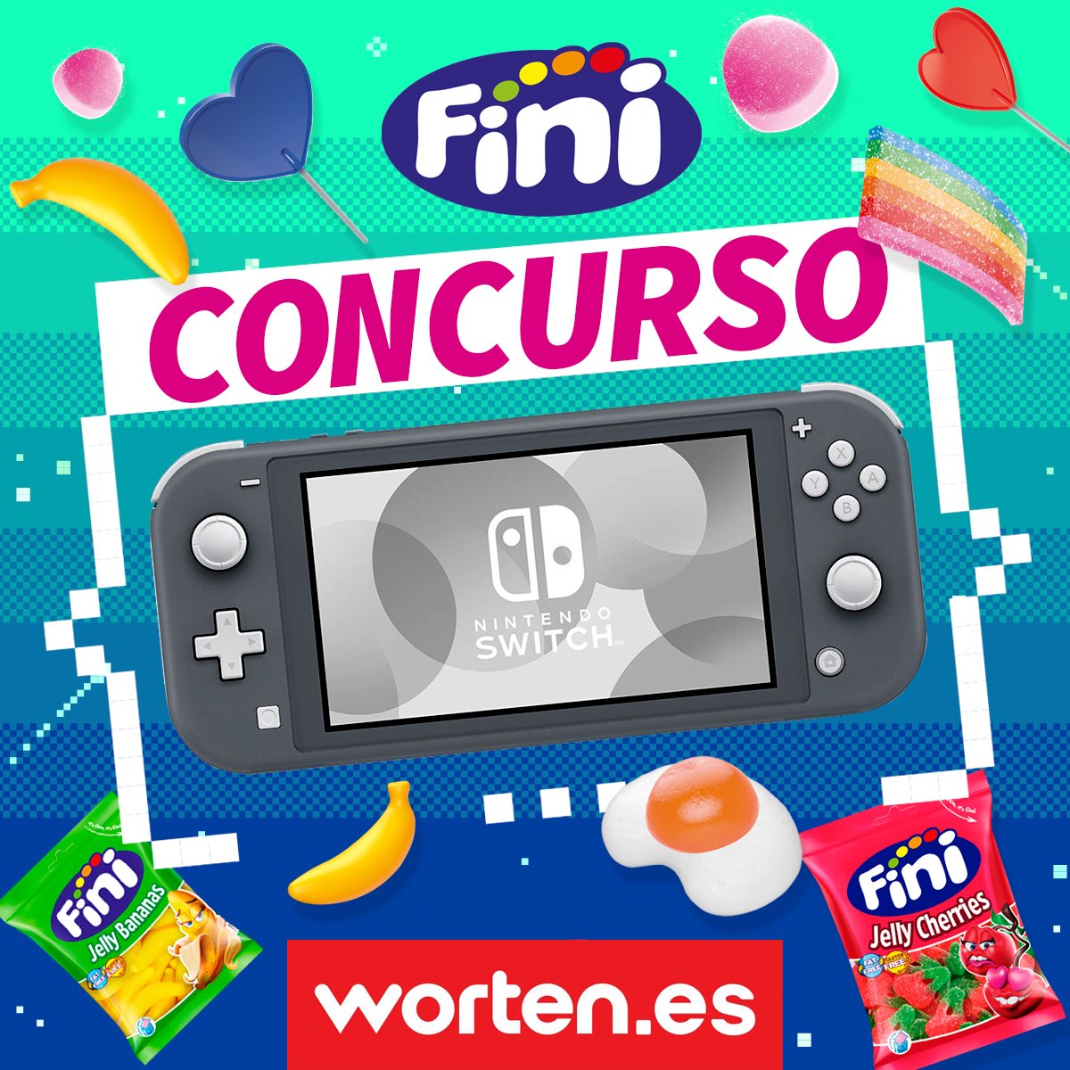 🎮 CONCURSO 🎮
No hay #SemanaSanta sin ratitos para viciarse.
Junto a <a href="/WortenES/">Worten</a>  ponemos en juego 3⃣ packs para 3⃣ ganadores:
• Ganador 1: Nintendo Switch + 5 kg de chuches.
• Ganadores 2 / 3: 5 kg de chuches cada uno.
➡️  Sigue a <a href="/Fini_golosinas/">Fini Golosinas</a>  y a <a href="/WortenES/">Worten</a>  
➡️  Haz RT