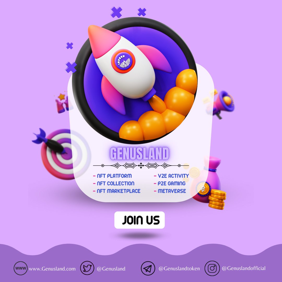 <a href="/GenusLand/">Genus Land Official</a>Fan <a href="/WatcherGuru/">Watcher.Guru</a> <a href="/GenusLand/">Genus Land Official</a> #GenusLand
#genus
#nft
#NFTs
#Airdrop
#Metaverse
#Gaming
@GenusLand